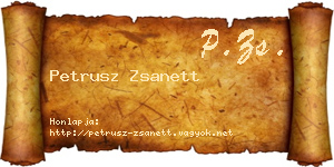 Petrusz Zsanett névjegykártya