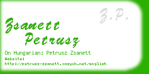 zsanett petrusz business card